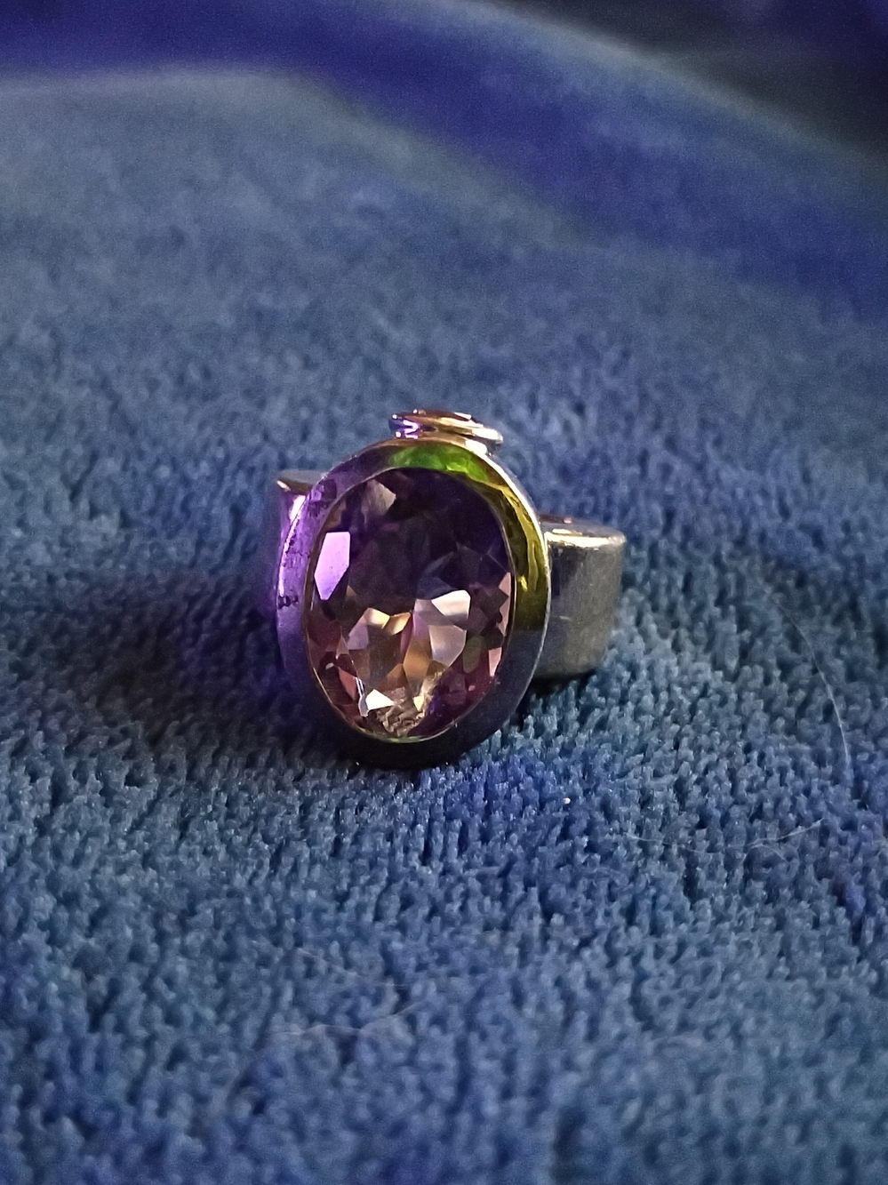 Pink Amethyst Oval Sterling Silver Ring